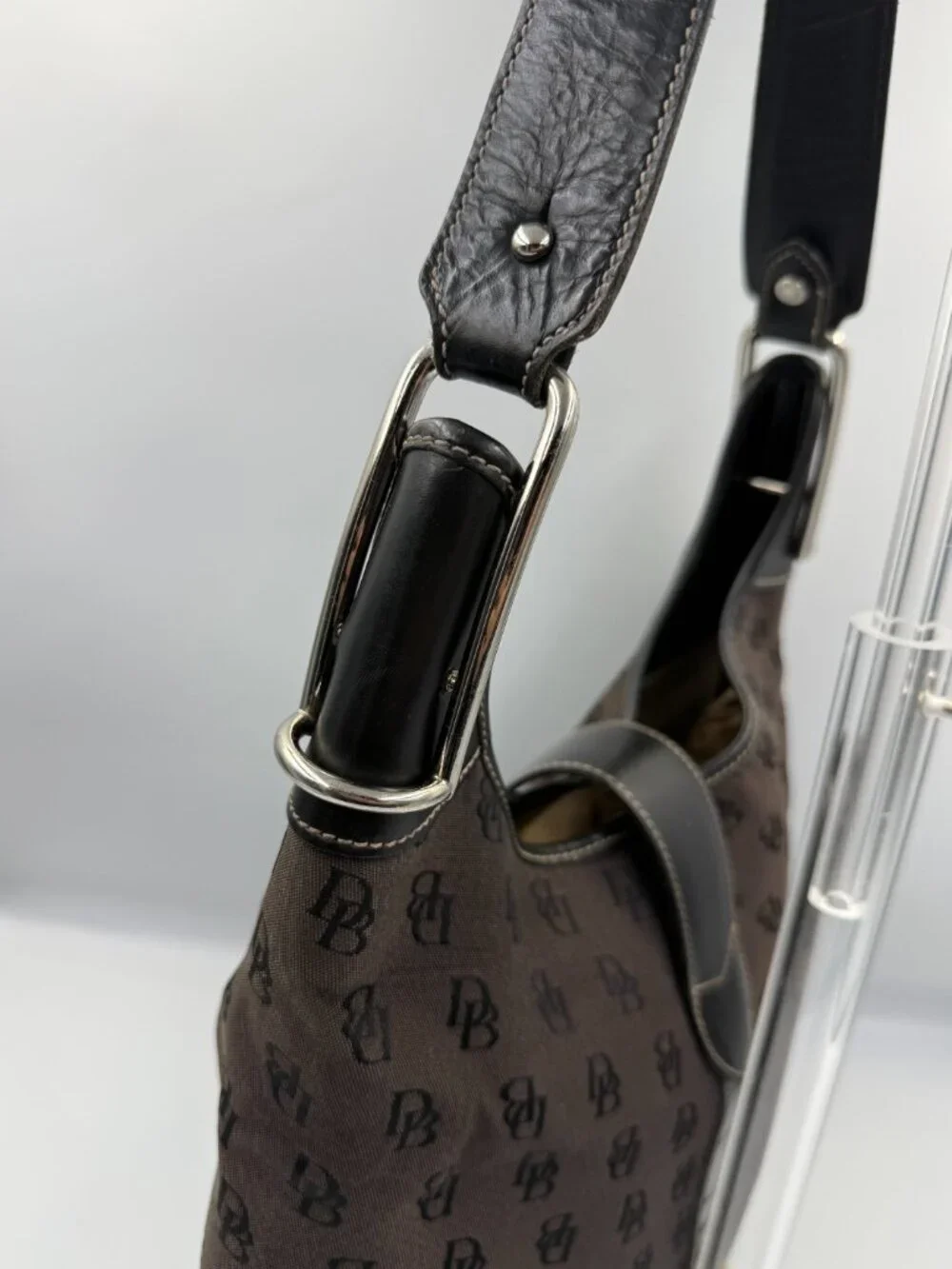 Vintage Dooney & Bourke Signature Black Hobo Bag